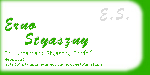 erno styaszny business card